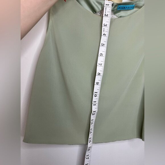 Alice + Olivia Sleeveless Top – Mint Green with Lace Back – Size 8 - Picture 11 of 12